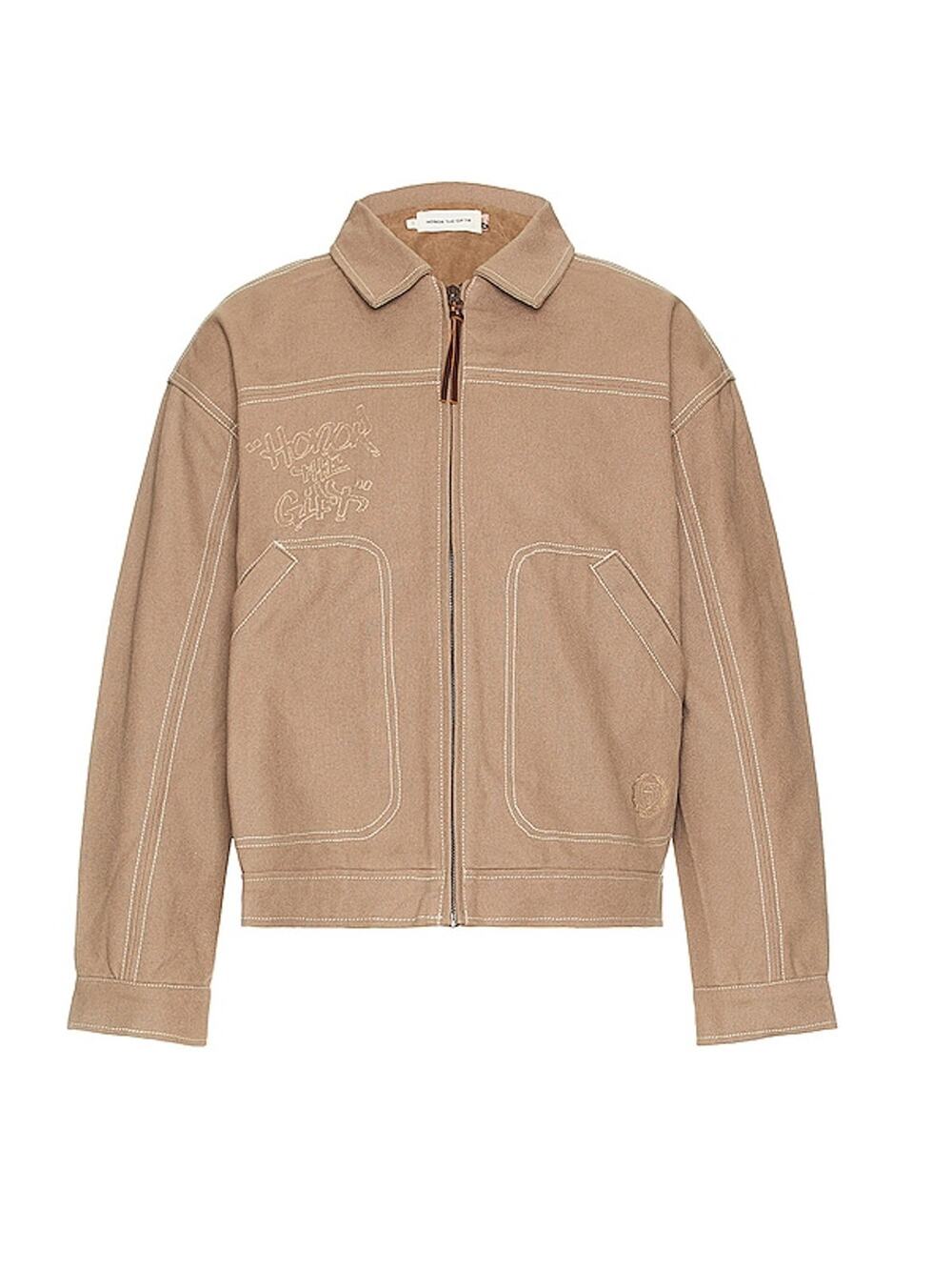 Honor The Gift Script Light Brown Carpenter Jacket Size XL